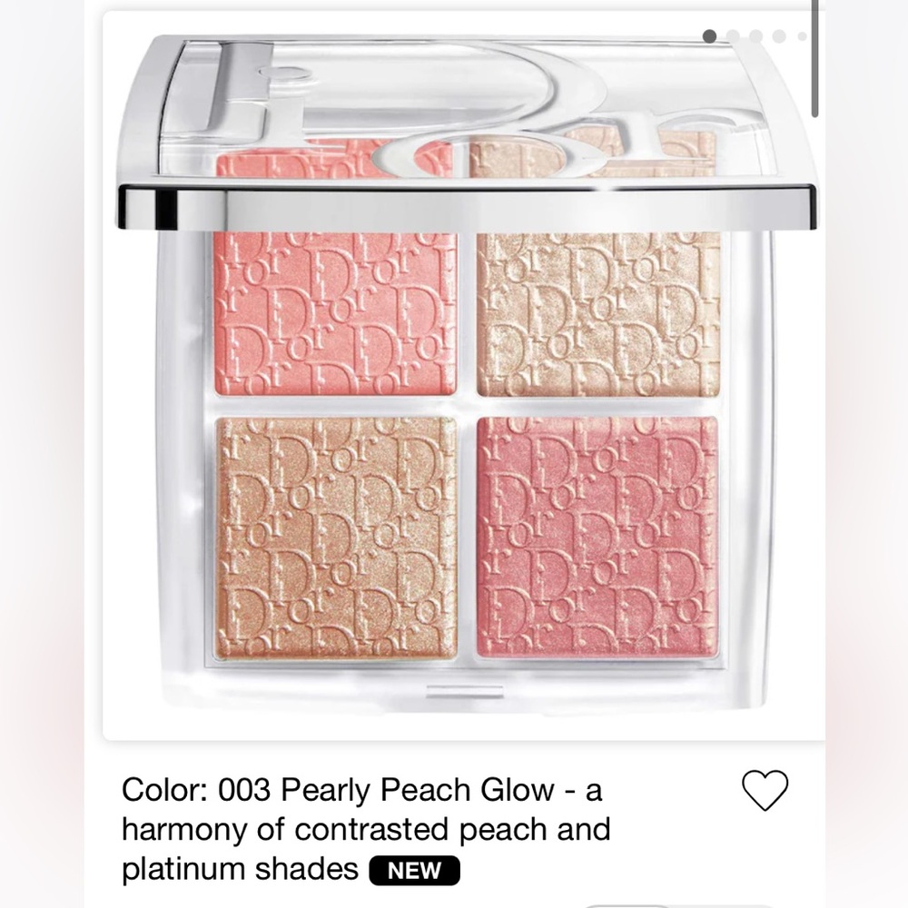 Dior 003 Pearly Peach Glow Highlighter Palette - Peach & Platinum Shades